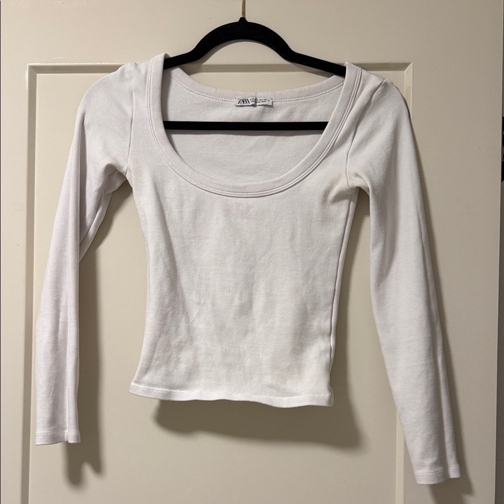 Zara Classic White Long Sleeve Tee
